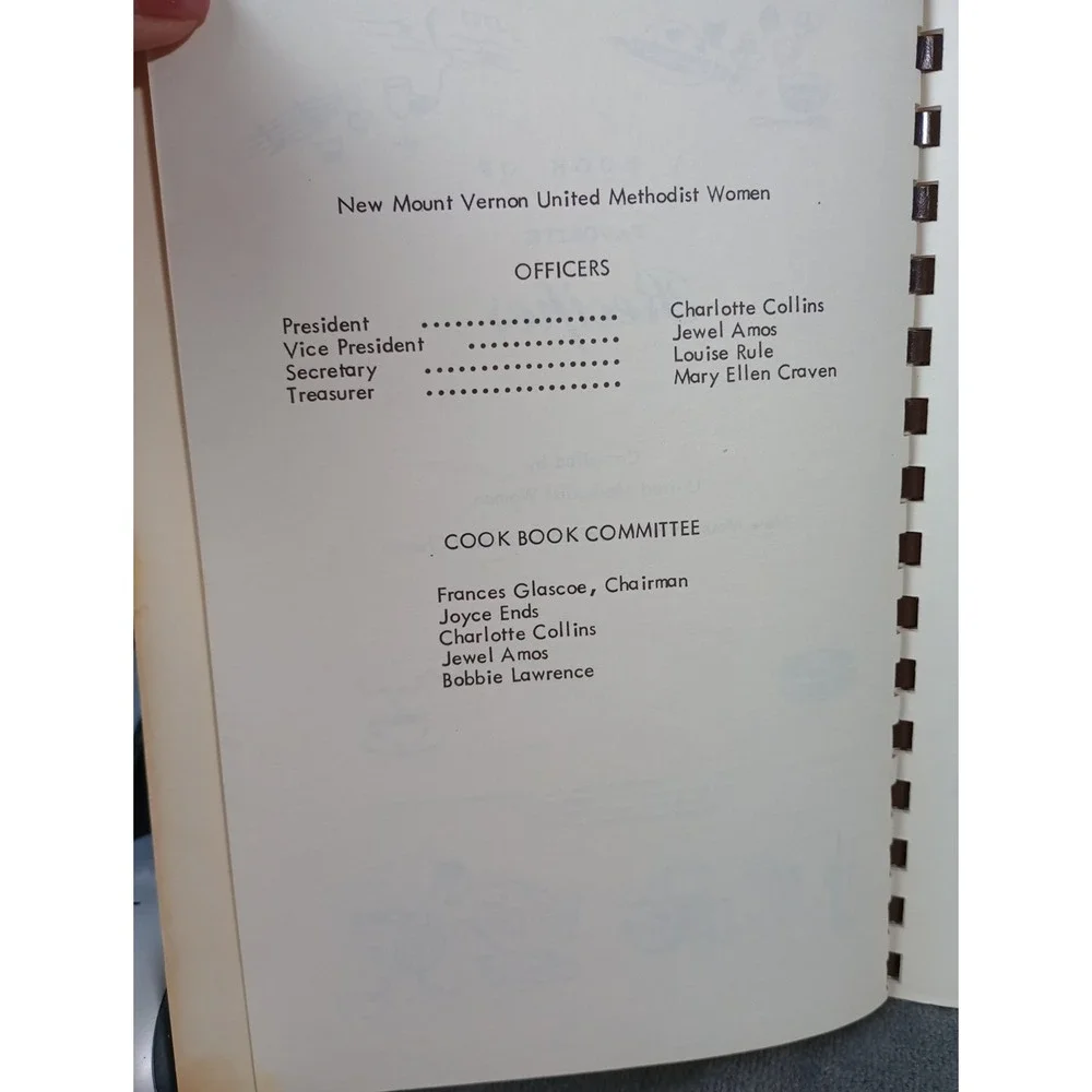 New Mount Vernon United Methodist Church‎ Cookbook Walkertown NC 1981